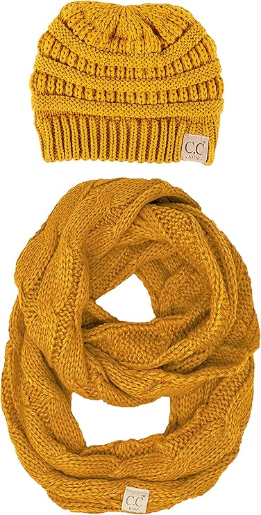 Kids Beanie & Infinity Scarf Matching Set by Funky Junque