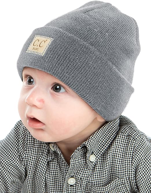 Suede Patch Baby Beanie by Funky Junque