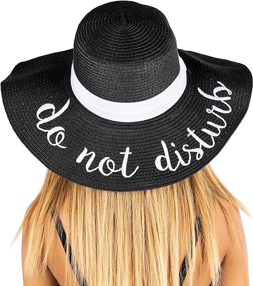 Do Not Disturb Embroidered Sun Hat by Funky Junque