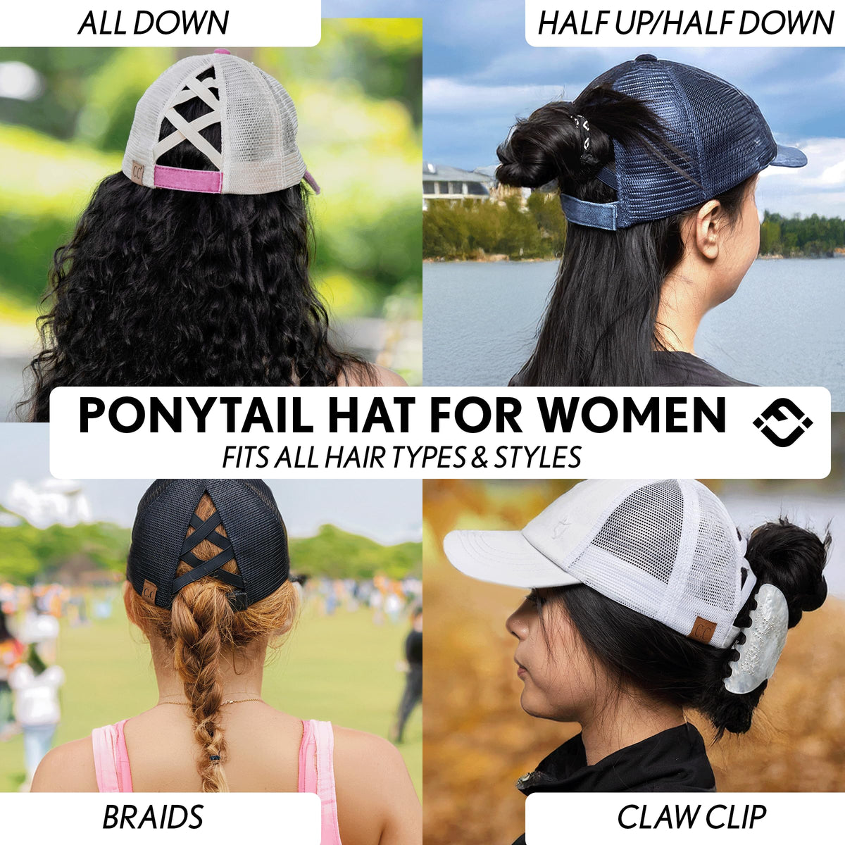 Cow Print Criss Cross Ponytail Cap