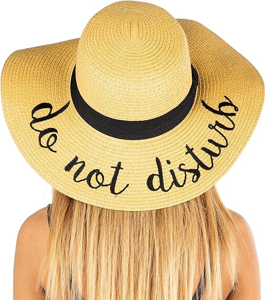 Do Not Disturb Embroidered Sun Hat by Funky Junque