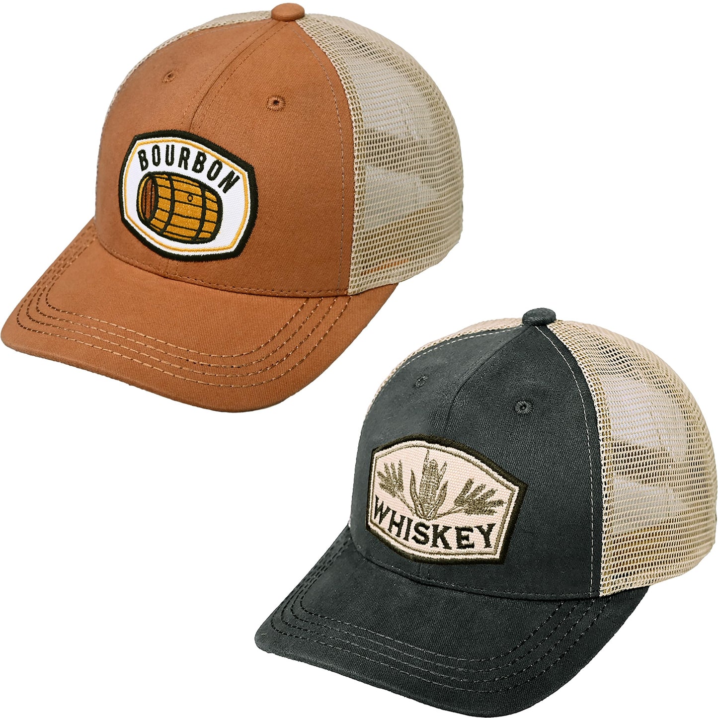 Bourbon & Whiskey Mesh Trucker Hat by Funky Junque