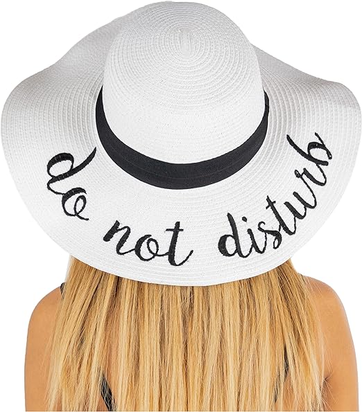 Do Not Disturb Embroidered Sun Hat by Funky Junque