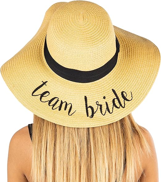Team Bride Embroidered Sun Hat by Funky Junque