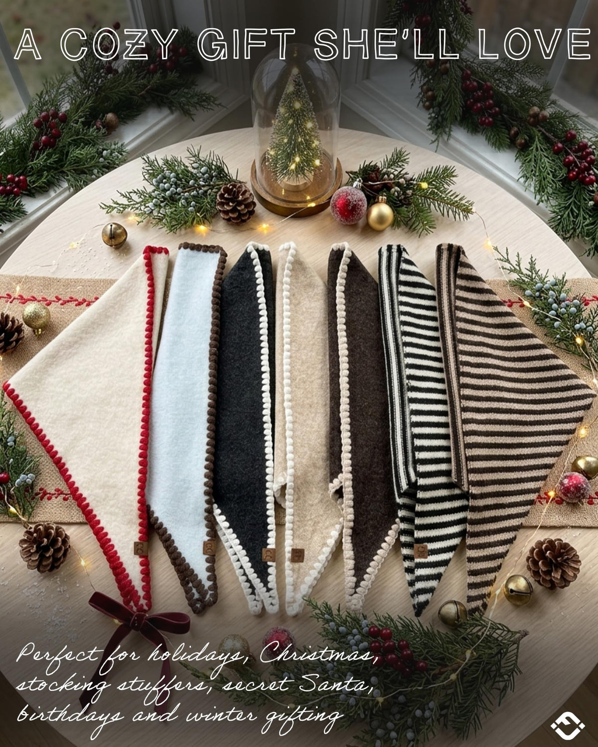 Wool Blend Triangle Scarf Head Wrap