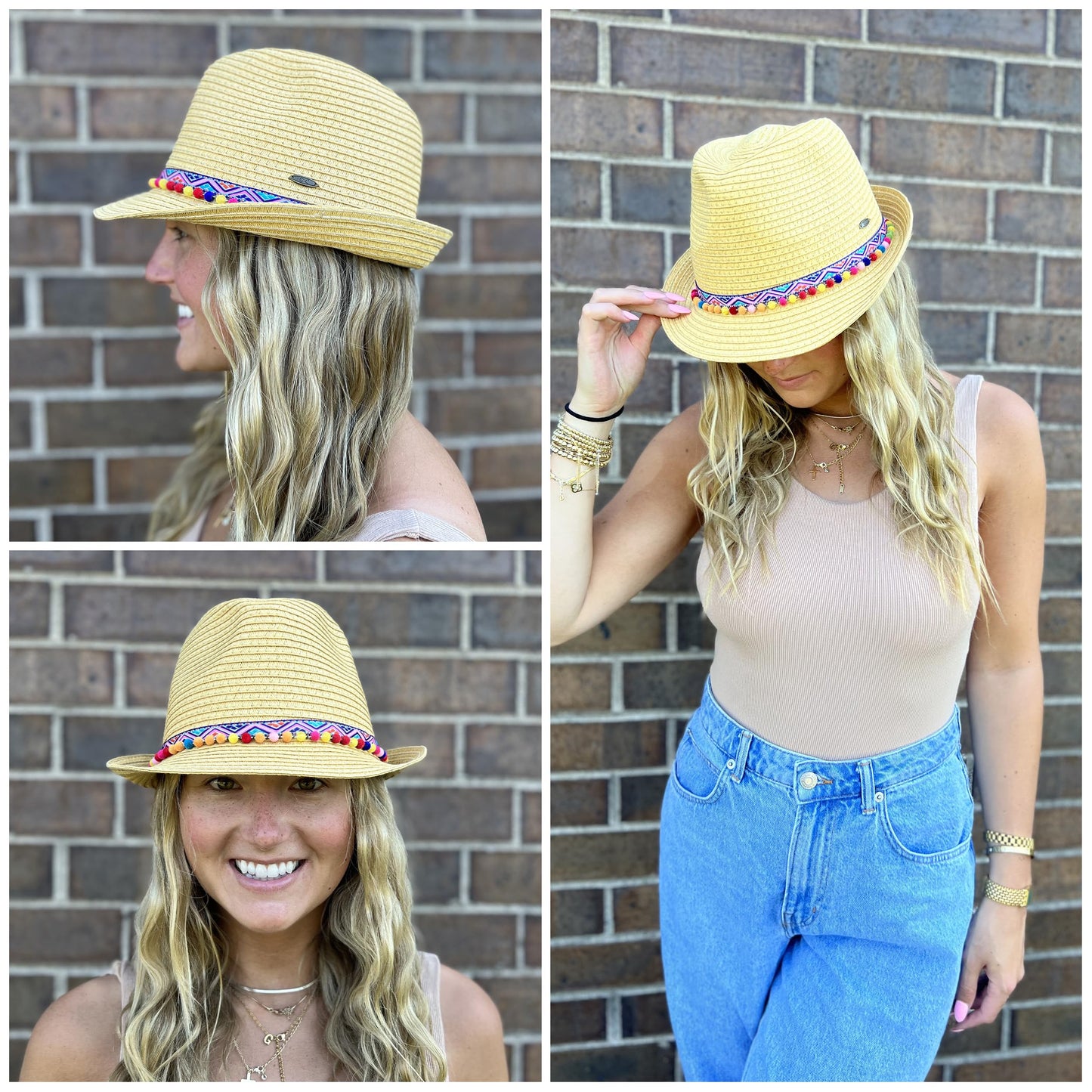 Tassel Band Straw Summer Fedora by Funky Junque