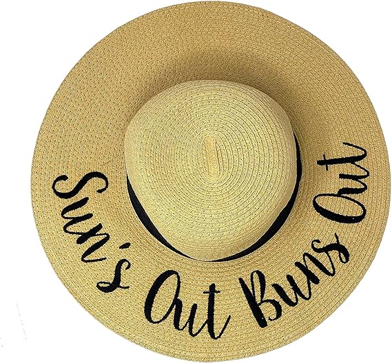 Suns Out Buns Out Embroidered Sun Hat by Funky Junque
