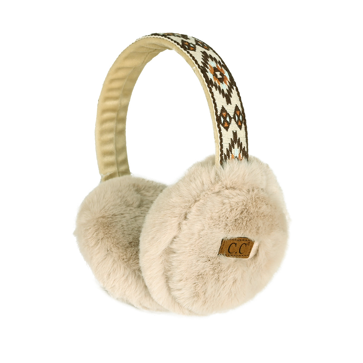 Aztec Adjustable Fuzzy Ear Muffs by Funky Junque