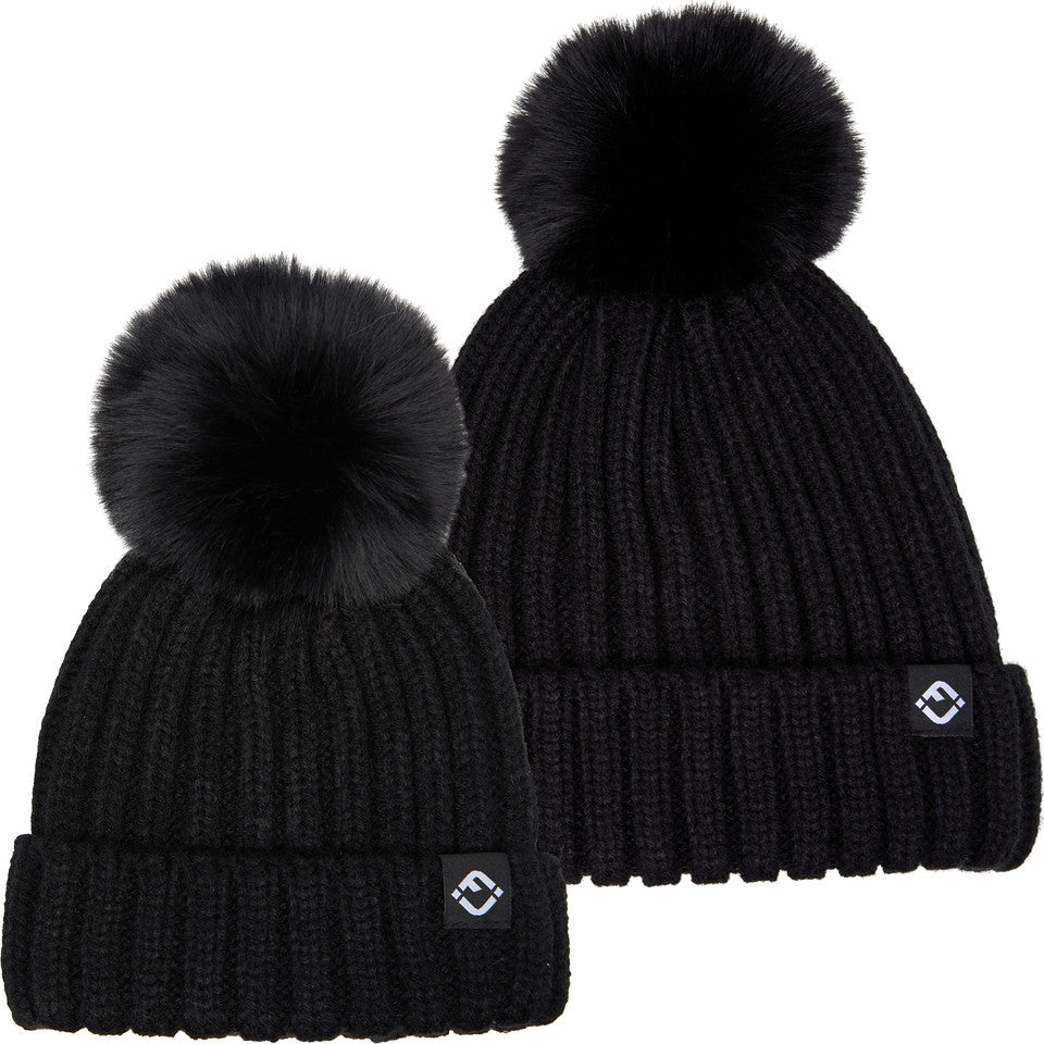 Mommy and Me - Ribbed Knit Detachable Pom Beanie (Adult/Toddler/Infant)