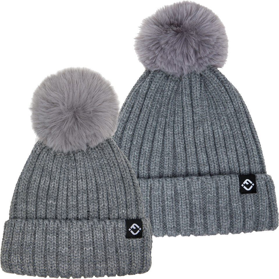 Mommy and Me - Ribbed Knit Detachable Pom Beanie (Adult/Toddler/Infant)