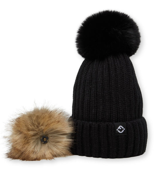 Mommy and Me - Ribbed Knit Detachable Pom Beanie (Adult/Toddler/Infant)