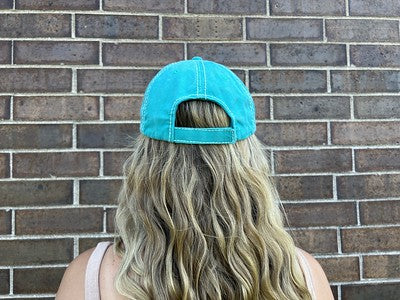 And So the Adventure Begins Distressed Patch Hat by Funky Junque
