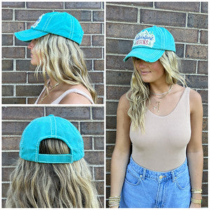 And So the Adventure Begins Distressed Patch Hat by Funky Junque