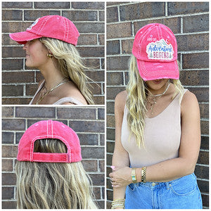And So the Adventure Begins Distressed Patch Hat by Funky Junque