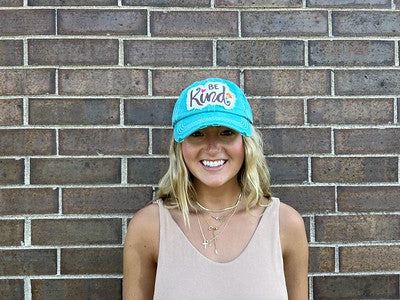 Be Kind Distressed Patch Hat by Funky Junque