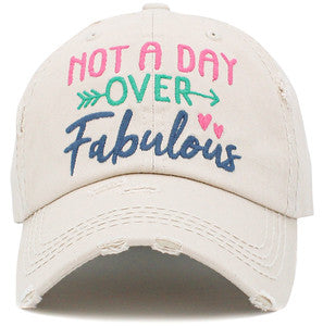 Not a Day Over Fabulous Distressed Patch Hat by Funky Junque