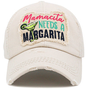 Mamacita Needs a Margarita Distressed Patch Hat by Funky Junque