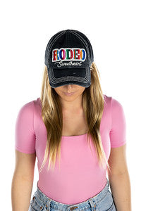 Rodeo Sweetheart Distressed Patch Hat by Funky Junque