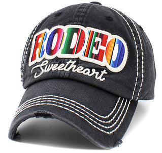 Rodeo Sweetheart Distressed Patch Hat by Funky Junque
