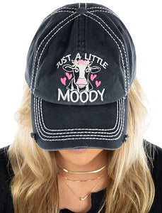 Just a Little Moody Distressed Patch Hat by Funky Junque