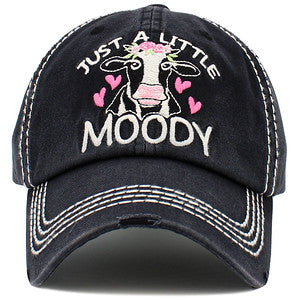Just a Little Moody Distressed Patch Hat by Funky Junque