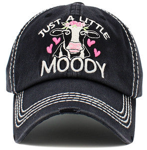 Just a Little Moody Distressed Patch Hat by Funky Junque