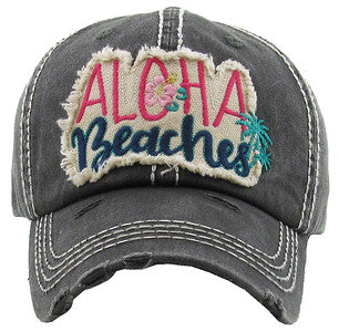 Aloha Beaches Distressed Patch Hat by Funky Junque