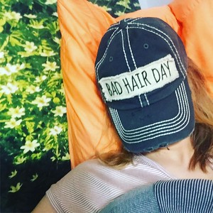Bad Hair Day Distressed Patch Hat by Funky Junque
