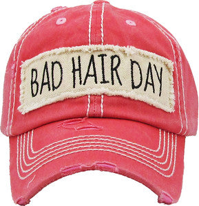 Bad Hair Day Distressed Patch Hat by Funky Junque