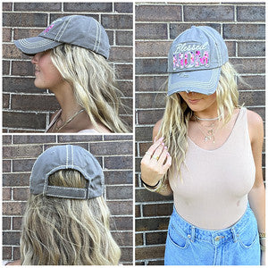 Blessed Mom Distressed Patch Hat by Funky Junque