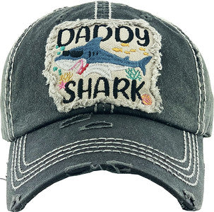 Daddy Shark Distressed Patch Hat by Funky Junque