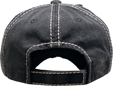 Good Vibes Only Distressed Patch Hat by Funky Junque