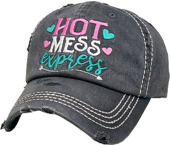 Hot Mess Express Distressed Patch Hat by Funky Junque