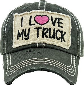 I love My Truck Distressed Patch Hat by Funky Junque