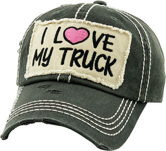 I love My Truck Distressed Patch Hat by Funky Junque