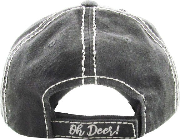 Oh Deer! Distressed Patch Hat by Funky Junque