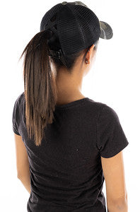 Take Me to the Mountains Criss Cross Ponytail Hat by Funky Junque