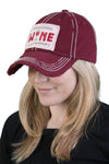 Distressed Patch Baseball Cap - Sometimes Wine is Necessary (Burgundy)