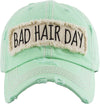 Distressed Patch Baseball Cap - Bad Hair Day (Seafoam)