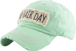 Distressed Patch Baseball Cap - Bad Hair Day (Seafoam)