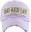 Distressed Patch Baseball Cap - Bad Hair Day (Lavender)