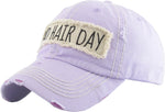 Distressed Patch Baseball Cap - Bad Hair Day (Lavender)