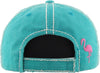 Distressed Embroidered Baseball Cap - I Don't Give A Flock (Teal)