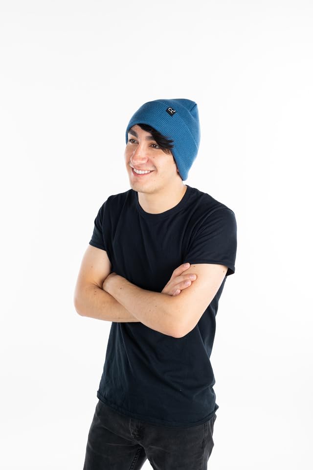 Mens Solid Cuff Knit Beanie