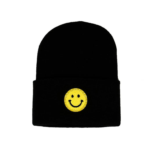 Smiley Face Patch Beanie by Funky Junque