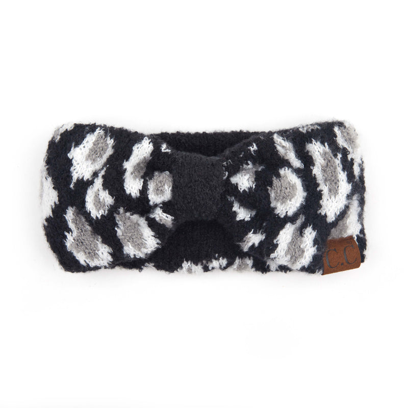 Womens Headwrap Soft Knit Warm Ear Warmer Bow Turban Style Headband