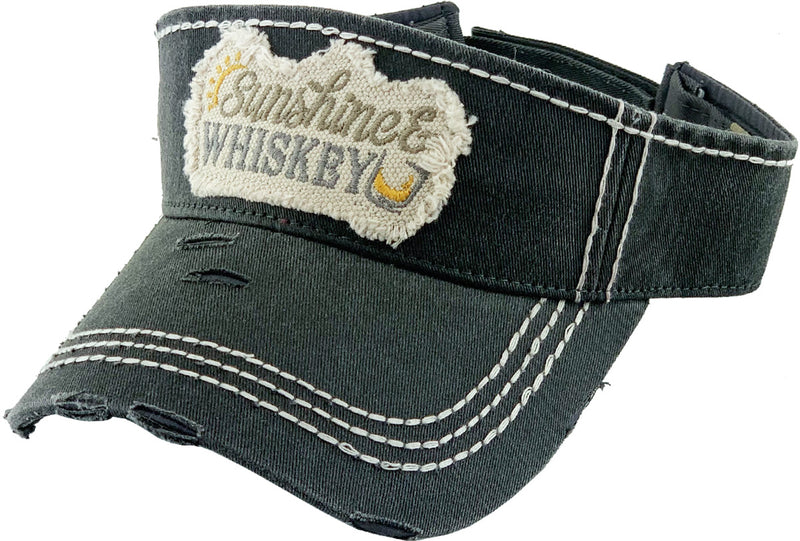 Distressed Visor - Sunshine & Whiskey
