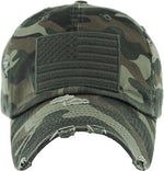Distressed Baseball Cap -American Flag