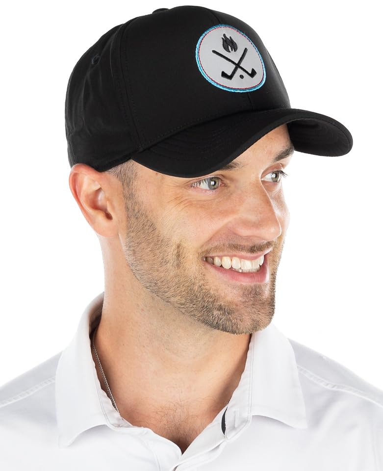 Cross Golf Clubs Six Panel Performance Golf Hats by Funky Junque