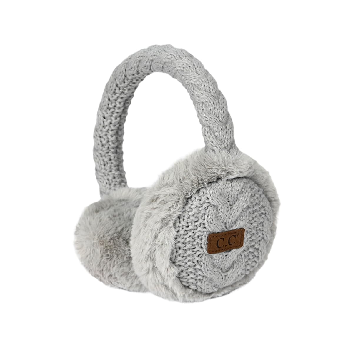 Cable Knit Adjustable Fuzzy Ear Muffs by Funky Junque